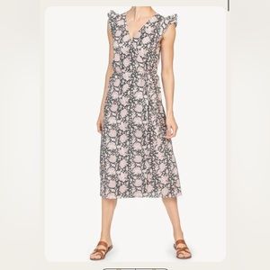 Lilla P floral wrap midi dress